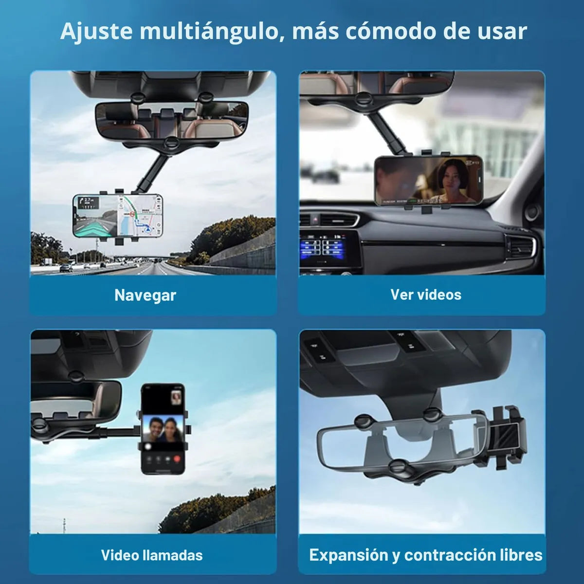 Porta Celular RotaGrip 360 - Gira, ajusta y listo, sin tapar tu visión